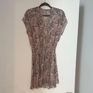 Rails Brown and Cream Snake-Print Mini Dress